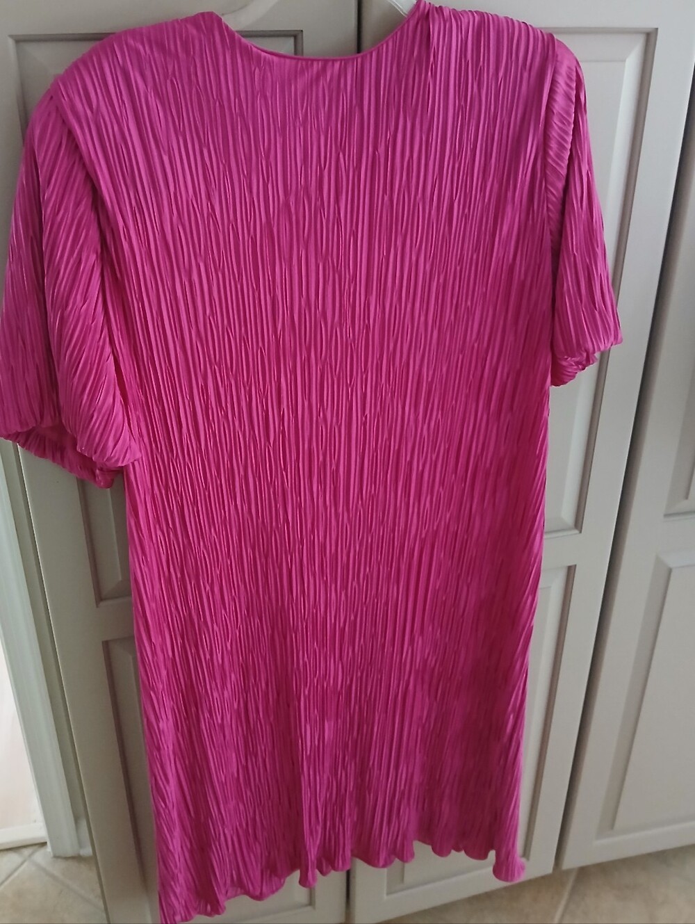 Plus Size Pink Tunic Scruntched Women's Top Padded Shoulders Size:2XL - Picture 3 of 9